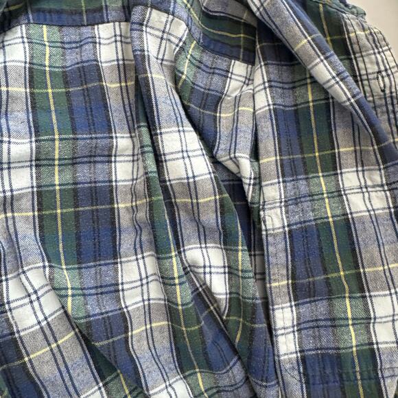 Vtg 90s LL Bean Canada Mens Plaid Flannel Lined Denim Shirt Size XL Distressed - Picture 6 of 10